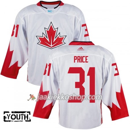 Team Kanada Pelipaita Carey Price 31 2016 World Cup Lapsille Valkoinen Paita